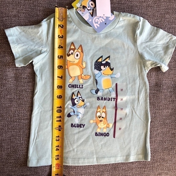 MOOSE Toddler Boy Girl Bluey Printed Short Sleeve T-Shirt Green 3T - Picture 7 of 7